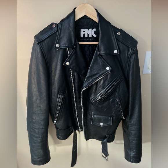 Vintage FMC Classic Black Leather Motorcycle Jacket❤️🏍️ - Picture 5 of 16
